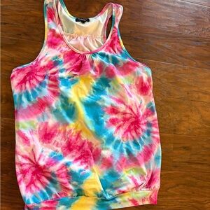 Women’s Tie-Dye Racerback Tank Top - Pink, Blue, Yellow